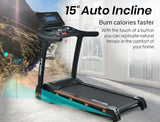 PROFLEX Electric Treadmill Auto Incline Foldable Run Machine 480MM Belt Home Gym Fitness Large