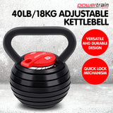 Powertrain Adjustable Kettle Bell Weights Dumbbell 18kg