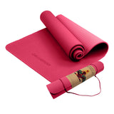 Powertrain Eco-friendly Dual Layer 6mm Yoga Mat | Pink | Non-slip Surface And Carry Strap For Ultimate Comfort And Portability