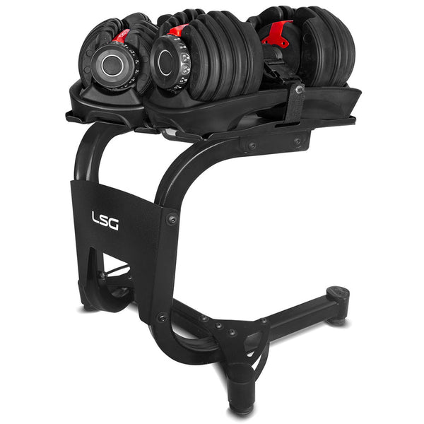 LSG Adjustable Dumbbells 2.5kg-24kg (Pairs) with Dumbbell Stand