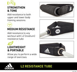 Adidas Resistance Tube Level 2 Band Elastic Yoga Fitness Gym Strap - Grey/Black