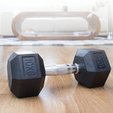 10KG Commercial Rubber Hex Dumbbell Gym Weight