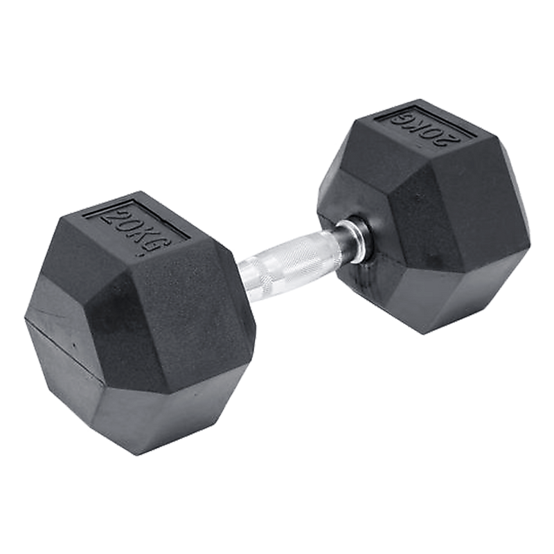 20KG Commercial Rubber Hex Dumbbell Gym Weight