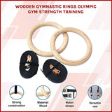 Wooden Gymnastic Rings Olympic Gym Strength Training