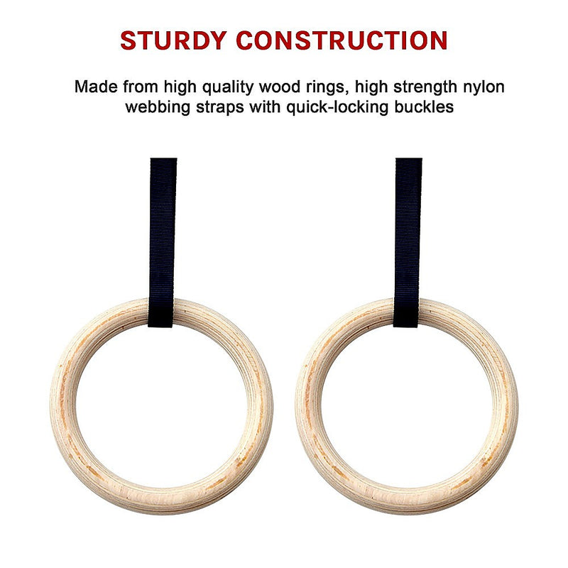 Wooden Gymnastic Rings Olympic Gym Strength Training