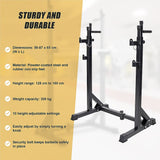 Commercial Squat Rack Adjustable Pair Fitness Exercise Weight Lifting Gym Barbell Stand