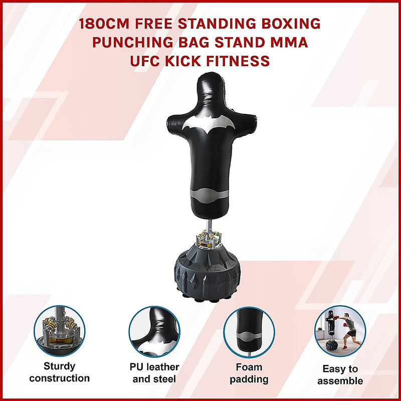 180cm Free Standing Boxing Punching Bag Stand MMA UFC Kick Fitness