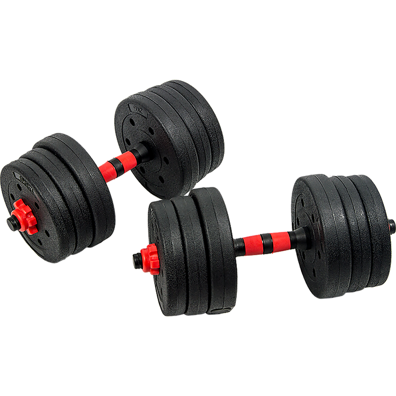 20kg Adjustable Rubber Dumbbell Set Barbell Home GYM Exercise Weights