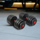 30kg Adjustable Rubber Dumbbell Set Barbell Home GYM Exercise Weights